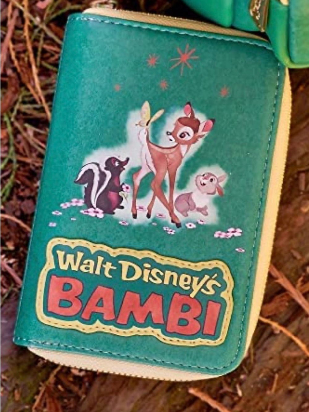Loungefly Walt Disney's BAMBI Green Zip Wallet NWT